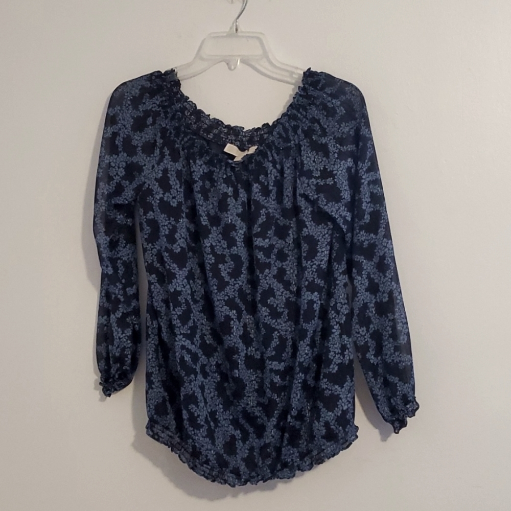 * EUC Michael Kors Sheer, Lined, Floral Blouse